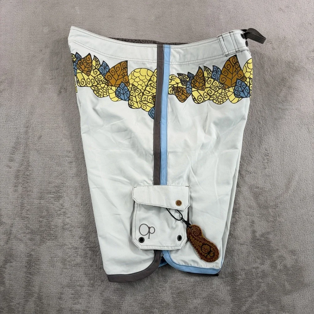 Vintage Ocean Pacific Op Swim Surf Board Shorts in Multi Floral Men 36 NWT